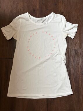 lululemon athletica White Short Sleeve tee t-shirt Womens size S cotton blend